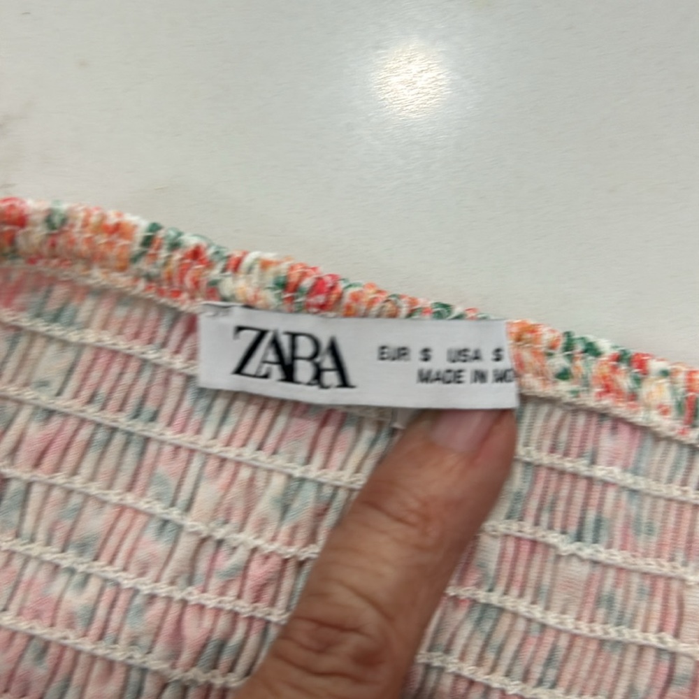 Zara Cinched‎ Floral Crop Top. Size S( 256) - Picture 6 of 10
